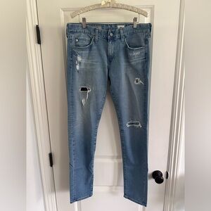 AG Adriano Goldschmied Light Blue Straight Leg Jeans